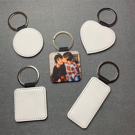 120Pcs DIY MDF Sublimation Blanks Keychain Bulk with Key Ring Double-Sided  Printed Heat Transfer Keychain Ornament Tag Set