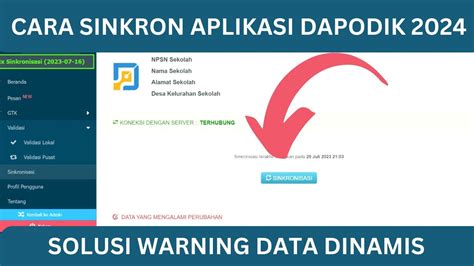 Sudah sinkron dapodik tapi belum diterima server  Data Aplikasi Dapodik digunakan sebagai acuan data dalam program-program Kemendikbud di tingkat pendidikan dasar dan menengah