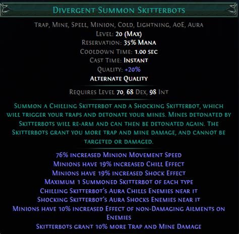 Summon skitterbots poe 2% more DPS