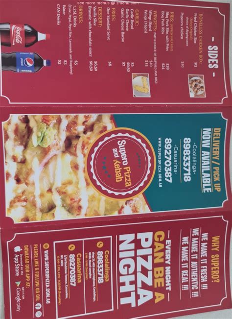 Supero pizza and kebab palmerston menu  Share it with friends or find your next meal