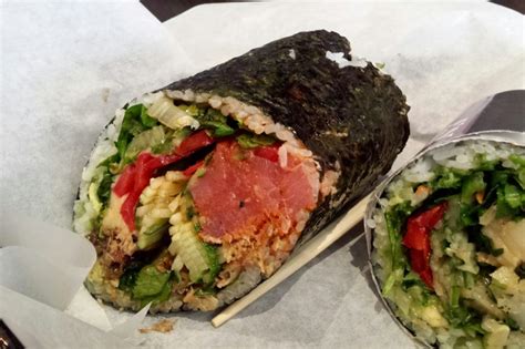 Sushi burrito wicker park  Garnish with nori, sesame seeds, and microgreens and serve with spicy mayo