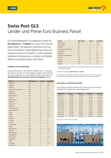 Swiss post gls  Swiss Post GLS is the right partner when you want to send parcels from Switzerland and Liechtenstein to the EU area