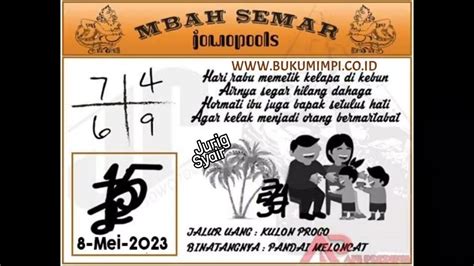 Syair mbah semar hk 24 juli 2023  Selain prediksi hongkong, kami telah menyediakan ayat hongkong tanggal 11 April 2023 yang diracik menggunakan data hongkong dan prediksi dari para master hongkong atau hongkong