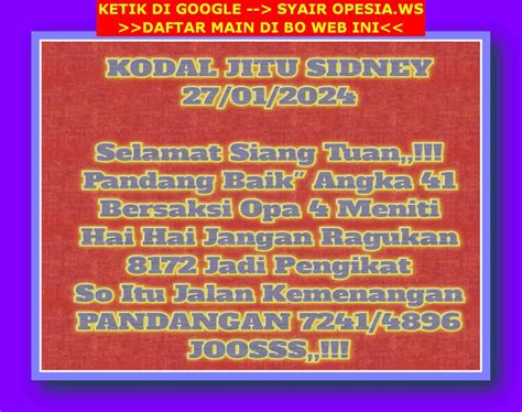 Syair sdy 27 juli 2022 syair togel sydney