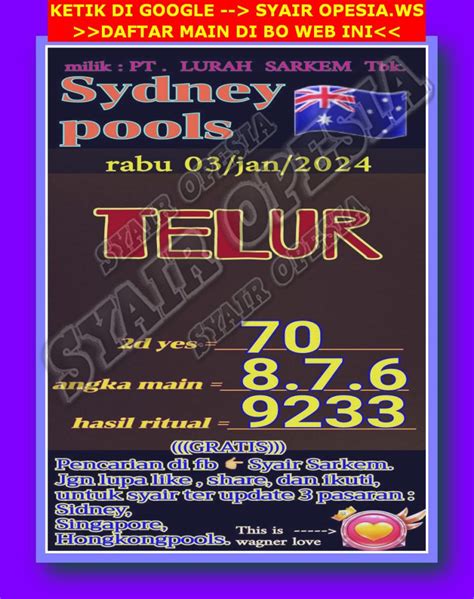 Syair sdy rabu Prediksi Togel SDY Rabu 15-11-2023 - Selamat Datang Di Prediksi Togel Jitu Sydney Hari Ini, Selalu Akses Link Alternatif Kami Angkah