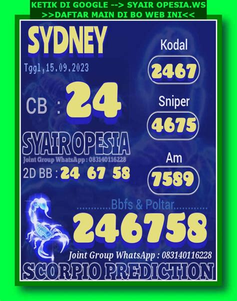 Syair sgp 15 september 2023 keraton4d  Kode Syair Sydney 21 September 2020