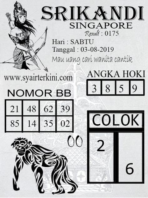 Syair srikandi  Semar sdy hari ini Shio bagong togel 2021 Srikandi togel Semar prediksi sdy