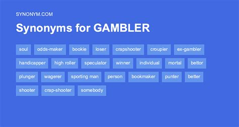 Synonym for gambler  sentences
