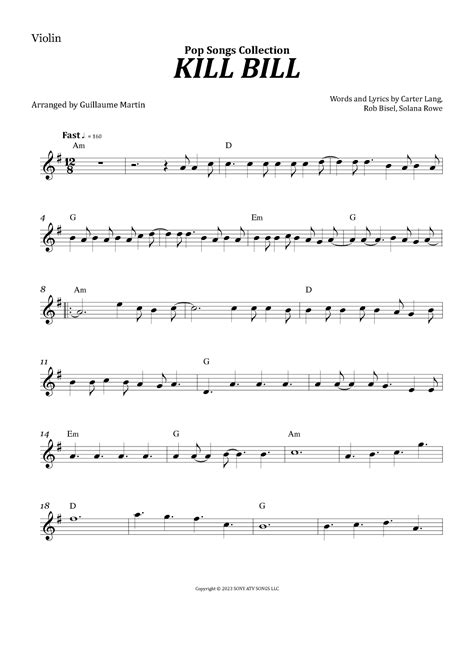 Sza kill bill sheet music A detailed and accurate transcription of SZA's "Kill Bill" for drumset