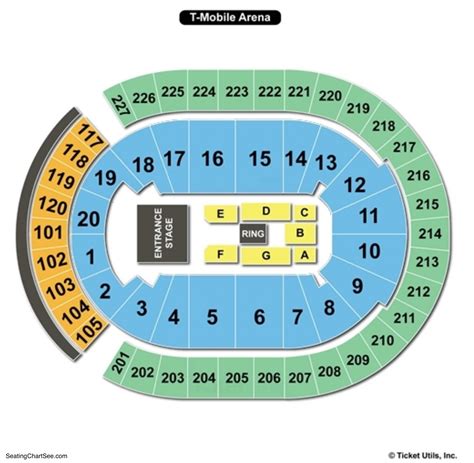 T-mobile arena seating chart with seat numbers  9 Apr