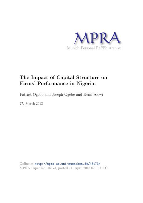 the impact of capital structure on financial performance in