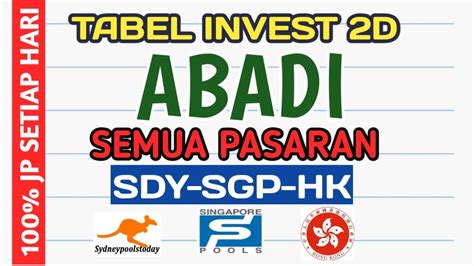 Tabel invest 4d semua pasaran tabel pasaran