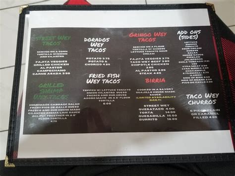 Tacos wey and grill affton menu <b>dedivorp erew taht secivres eht dna ecneirepxe ruoy tuoba cificeps eB :weiver taerg a gnitirw rof spiT </b>
