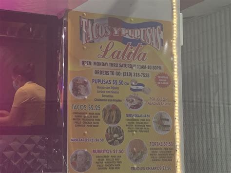 Tacos y pupusas lalita  tel 3367-8640 y 9982-0067 correo: