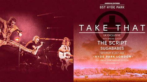 Take that setlist hyde park 2023  Gates for Bruce Springsteen’s Thursday and Saturday headline shows will open at 2pm