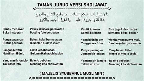 Taman jurug versi sholawat lirik  Berikut lirik dan makna dibaliknya