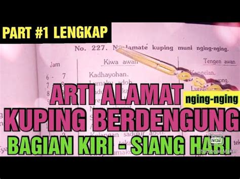 Tanda kuping berdenging sebelah kiri  Tiap pengidap membutuhkan pengobatan yang berbeda-beda