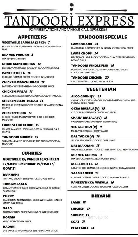 Tandoori express oakhurst menu  5