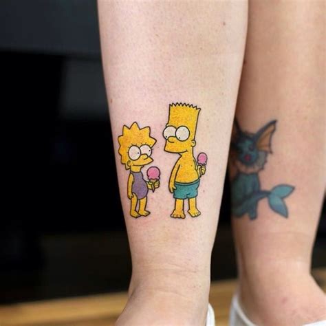 Tatuagem bart e lisa colorida  No entanto, Bart logo revela que significava para ela matar a Sra