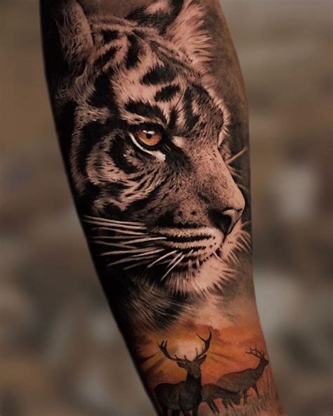 Tatuagem de tigre na perna masculina  Tatuagem Na Perna