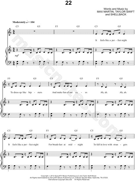 Taylor swift piano sheet music  Taylor Swift and 6 more