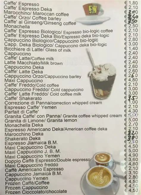 Tazza coffee menu  No
