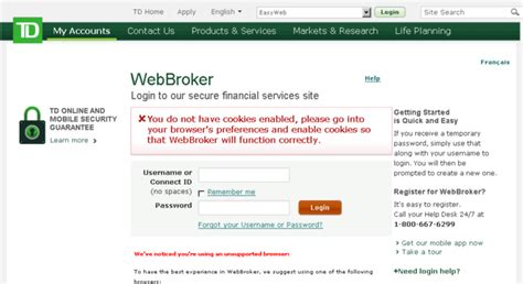 Td login webbroker  With WebBroker, you can build a diversified portfolio of stocks, Exchange Traded Funds (ETFs), options, bonds and more in both Canadian and U