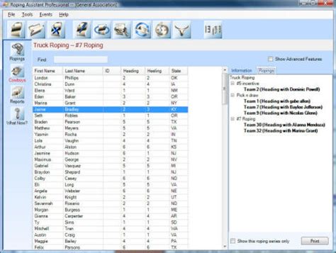 Team roping draw software  Assumptions: 1