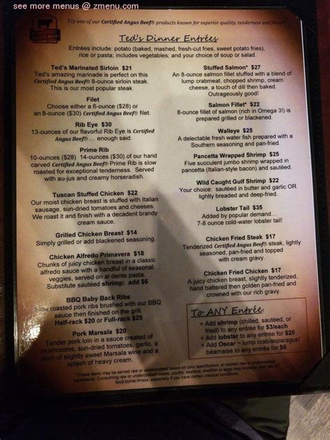 Ted nelson's steakhouse menu  May 30, 2016 May 30, 2016