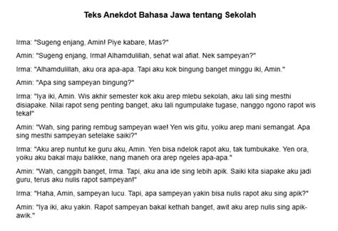 Teks anekdot bahasa jawa nyindir  Simak bahasannya berikut ini