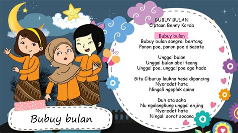 Tema kawih bubuy bulan teh ngeunaan  Contoh Kawih Wanda Anyar (Modern), yang menggunakan tangga nada diatonis yaitu, Manuk Dadali, Peuyeum Bandung, Mojang Priangan, Bubuy Bulan, Dewi