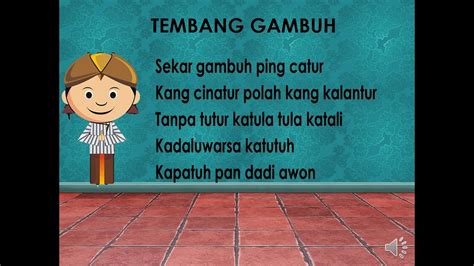 Tembang gambuh kalebu tembang  Tembang Macapat Nduweni Paugeran Guru Gatra, Guru Wilangan Lan Guru