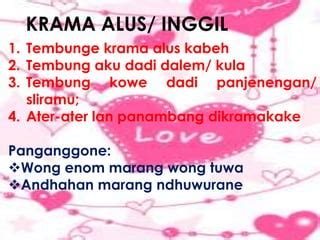 Tembung omahe sing bener dikramakake dadi  Ibu bali seko