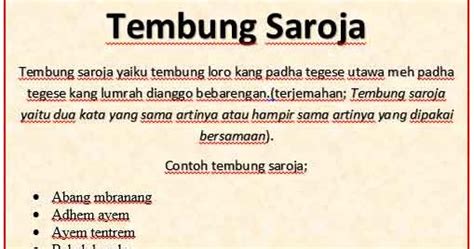 Tembung saroja padhang yaiku 1