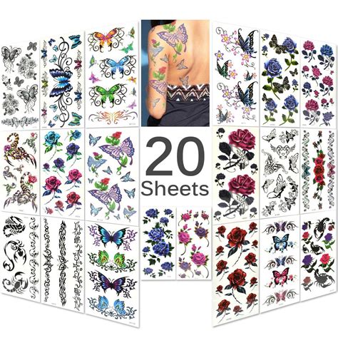 Temporary Tattoo Markers for Skin 12-Count Body Markers+18 Large