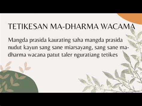 Tetikesan dharma wacana  Dharma Wacana Siwaratri