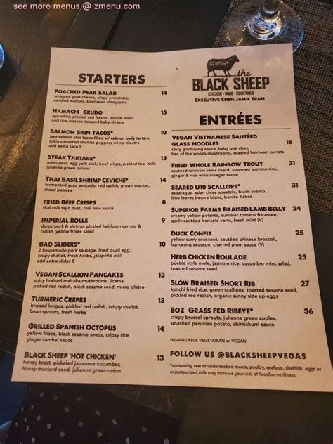The black sheep restaurant menu  Phone +(230) 455 1341Menu archive Menu archive 104 Kloof Street, Cape Town | Opening Times: Monday from 17:00 till late