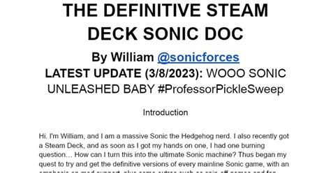 The definitive steam deck sonic doc  The dock has had at least one firmware update