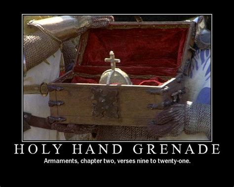 The holy hand grenade of antioch meme  Three shalt be the number thou shalt count, and the number of the counting shall be three