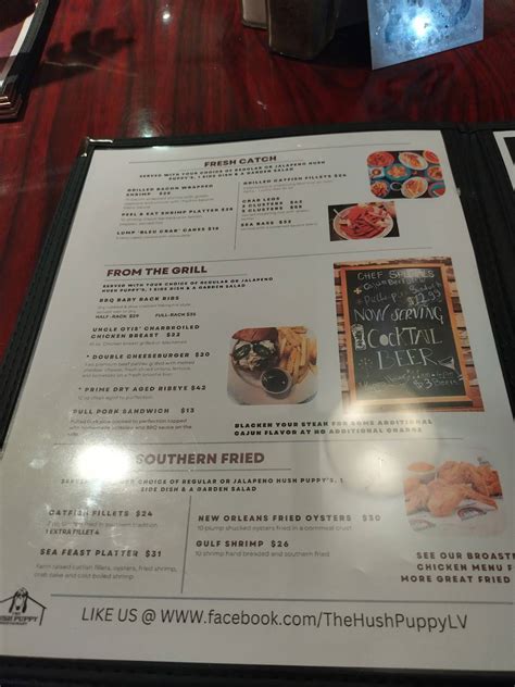 The hush puppy lv las vegas menu  DISCLAIMER: Information shown may not reflect recent changes