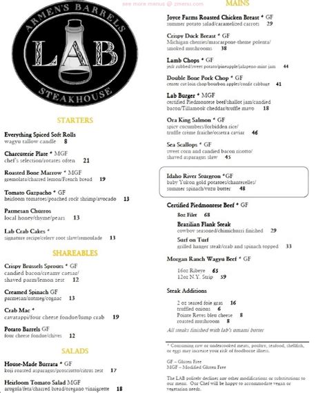 The lab at armens barrels menu  Weekend Special and soon to be regular menu Item Crispy Calamari $16 Blistered Shishito/Miso Aioli/Thai Basil #thelabatarmensbarrels #armensbarrels #steakhouse #restaurant #winery #distillery #bar