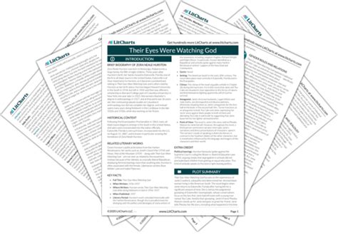 Their eyes were watching god litcharts  Learn about the plot, setting, genre, style and historical context of this classic work of African-American literature