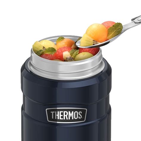 THERMOS Stainless King Vacuum-Insulated Food Jar with Spoon, 16 Ounce,  Matte Gre