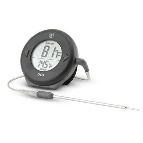 Square Dot Simple Alarm Thermometer | Blue | Includes Pro-Series High Temp Straight Penetration Probe | ThermoWorks