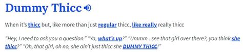 Thicc urban dictionary A word which refers to the curviness and overall high sex appeal of a person, especially focusing on dem tiddies and that ass