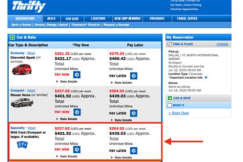 Thrifty car rental love field  If you book for the weekend, you'll pay between $113 and $253 for a rental, with an average of $180