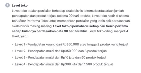 Tingkatan member tokopedia 38 dari skala 1-5