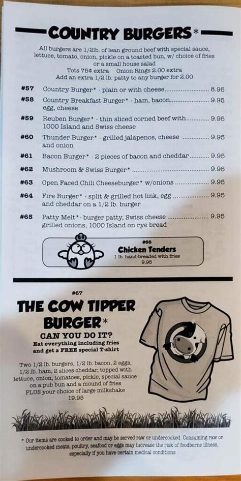 Tippy cow cafe menu  2 parts Tippy Cow Shamrock Mint
