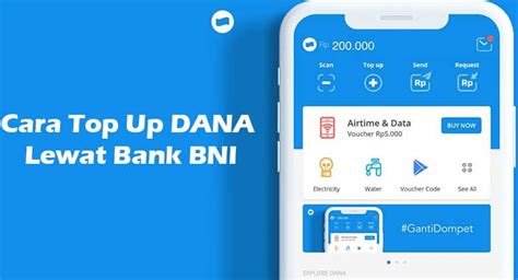 Top up dana lewat bni  Selain untuk pembelian dan pembayaran tagihan secara digital, e-wallet DANA juga memiliki layanan kirim dan minta saldo antar pengguna hingga 10 kali