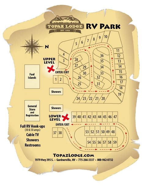 Topaz lodge rv park map com